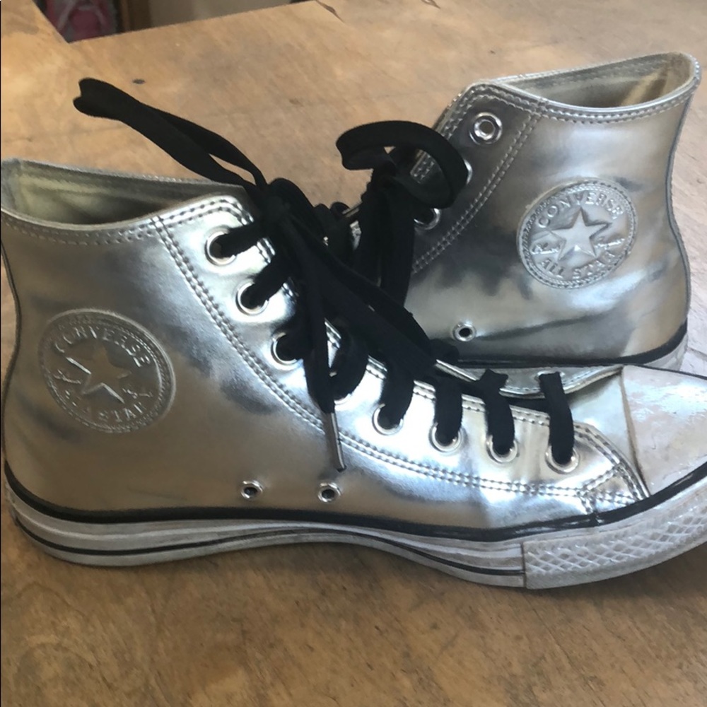 Silver Converse Hightops - image 1